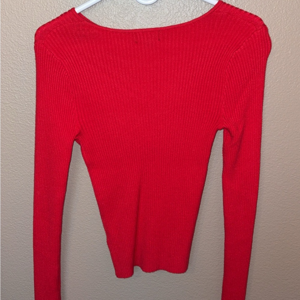 Timing Scarlet Ribbed Knit Top - Picture 3 of 3
